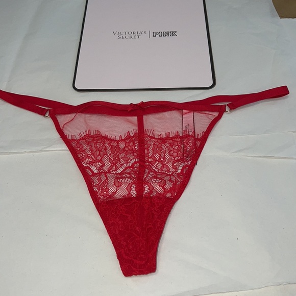 Victoria's Secret VString Mesh & Lace Red THONG Panty XL - Picture 3 of 12